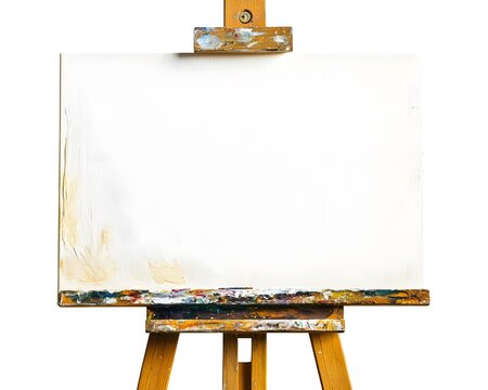 Blank canvas on an 's easel.