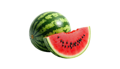 fresh watermelon cropped and isolated with slice