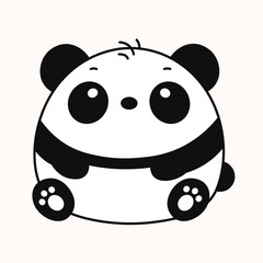 Chubby Kawaii Panda Bear Illustration for Children’s Decor and Projects