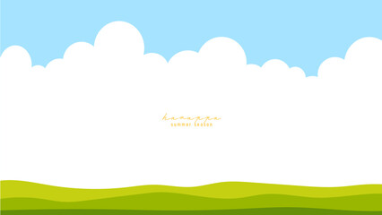 Obraz premium 入道雲の背景フレーム 