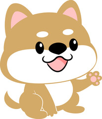 柴犬　豆しば　犬　かわいい　動物　キャラクター　主線なし