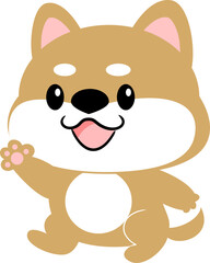 柴犬　豆しば　犬　かわいい　動物　キャラクター　主線なし
