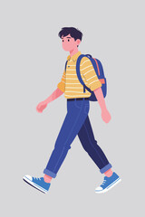 Walking Student with Backpack