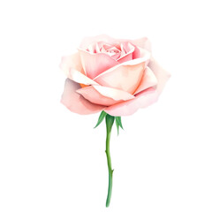 Soft Pink Rose &ndash; Watercolor