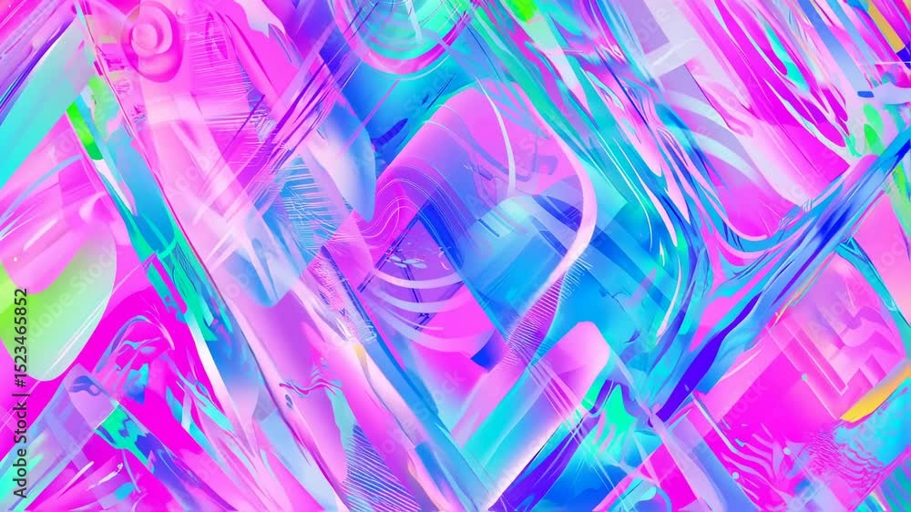 Poster vibrant abstract animation with dynamic shapes and colorful transitions for backgrounds