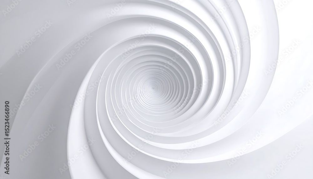 Poster abstract white spiral tunnel or vortex, creating a clean and modern backdrop.
