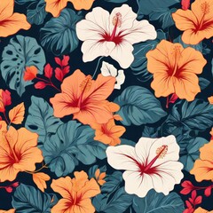 seamless background with flowers