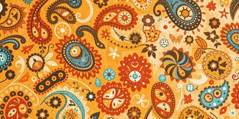 Vintage Paisley Toy Texture - Whimsical Design Background