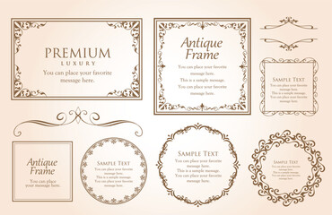 Antique Frame Design Collection: Vintage Decorative Frame Set