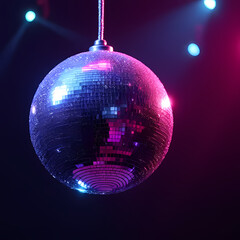 Fototapeta premium Close View of Disco Ball Lighting Up the Room