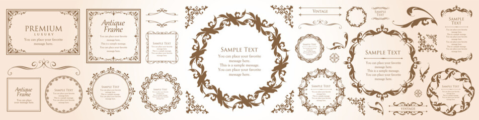 Antique Frame Design Collection: Vintage Decorative Frame Set