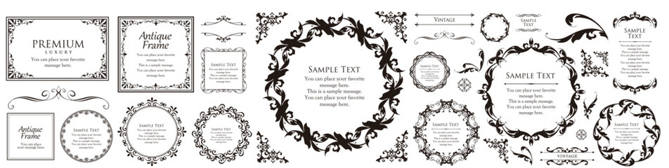 Antique Frame Design Collection: Vintage Decorative Frame Set