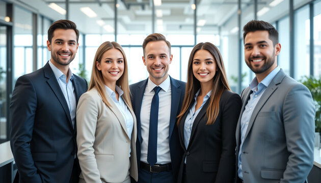 Professional business team in modern corporate office