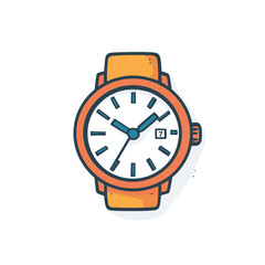 Wrist watch icon, time keeping device symbol