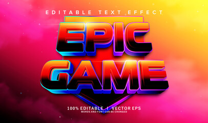  epic game vector text effect with modern style design