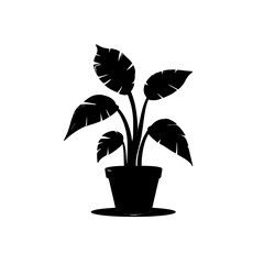 Realistic plant silhouette