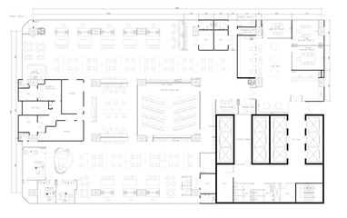 Furniture interior layout layout, office layout, and vector layout.