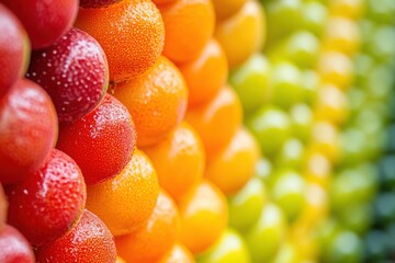 Close Up of Fresh Fruits in a Stacked Display
