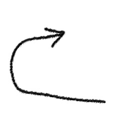 Doodle grunge arrow vector icon. Hand drawn emphasis chalk line, paint mark.