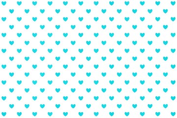 Seamless pattern with glowing blue heart isolated on white background. Hearts background. Heart. Hearts design for wallpaper, textile, fabric, card, packaging, decoration, print, etc.
