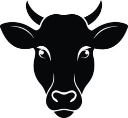 black and white bull