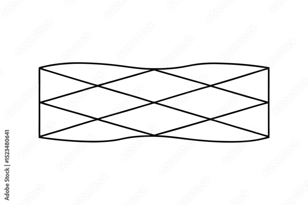 Poster abstract geometric line drawing wavy grid pattern design