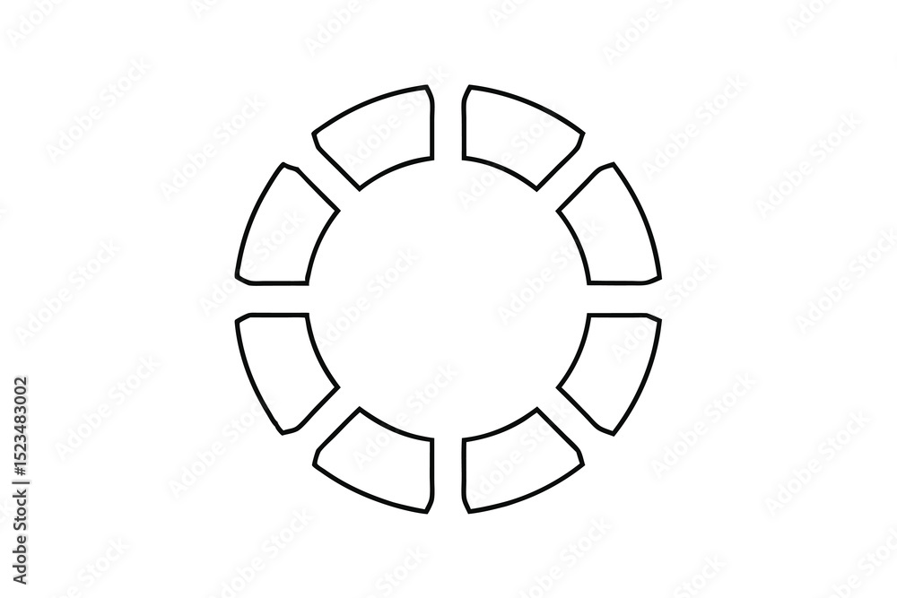 Poster abstract circular line drawing ten segments graphic design element