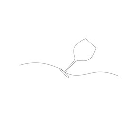 Obraz premium Continuous line drawing of a wine glass. Wine glass linear icon. White background. Vector illustration. Wine glass continuous line icon.