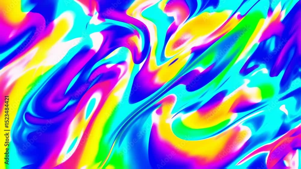 Aufkleber dynamic liquid color background animation with vibrant hues and fluid motion