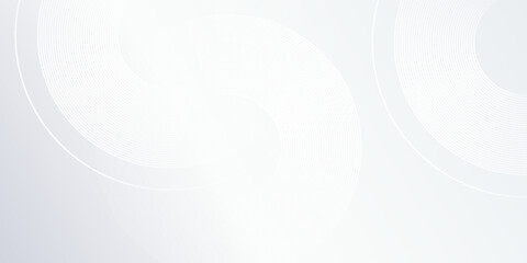 Abstract white background with white circle lines digital future simple modern abstract
