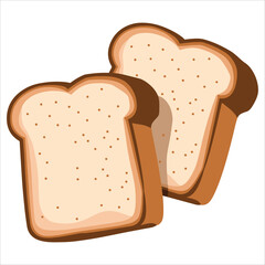 Toast slices vector illustration. Great for brunch themes, sandwich making, and food packaging.