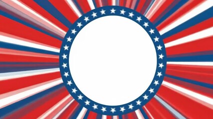 Patriotic american flag background with a circular frame and stars - Powered by Adobe