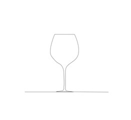 Continuous one line drawing of wine glasses. Champagne toast and cheers in simple linear style.white background Doodle one line vector illustration