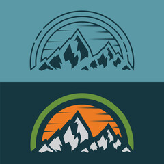 Mountain logo template icon design
