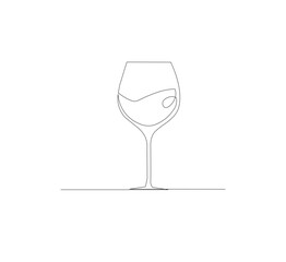 Continuous one line drawing of wine glasses. Champagne toast and cheers in simple linear style.white background Doodle one line vector illustration