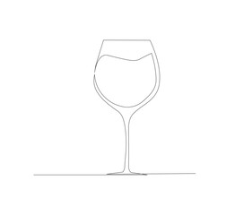 Continuous one line drawing of wine glasses. Champagne toast and cheers in simple linear style.white background Doodle one line vector illustration