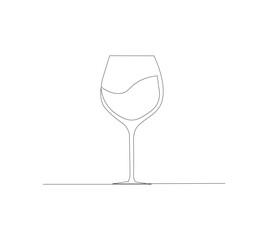 Continuous one line drawing of wine glasses. Champagne toast and cheers in simple linear style.white background Doodle one line vector illustration