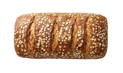 Loaf of whole cereal bread isolated