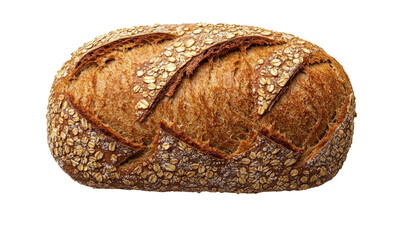 Loaf of whole cereal bread isolated
