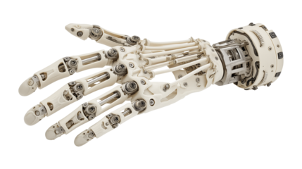 Highly Detailed Robotic Hand Isolated