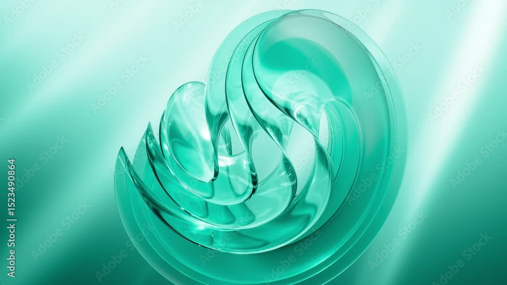 Poster abstract multi-layered glass curve background, 3d rendering.