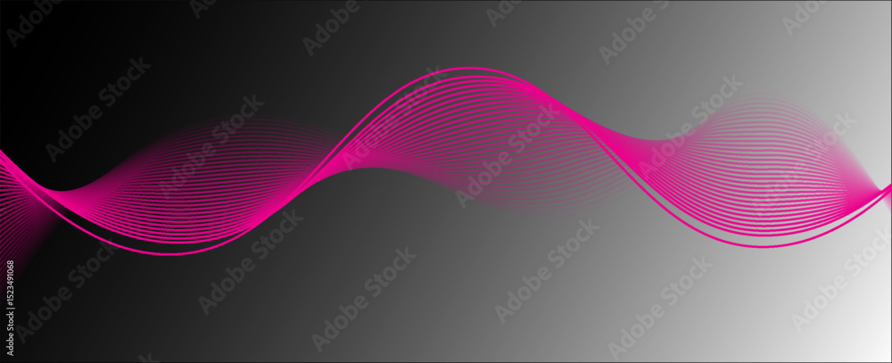 Poster abstract black gradient background with shining lines waves. minimalist background for banner, poste