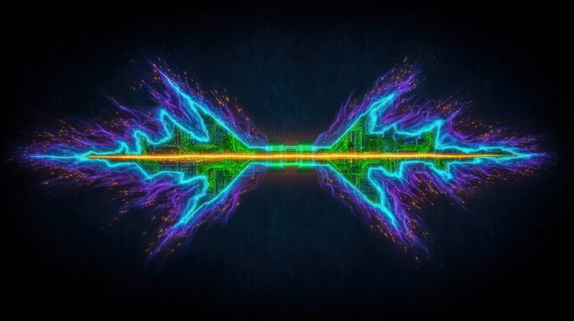 Abstract energy weapon graphic