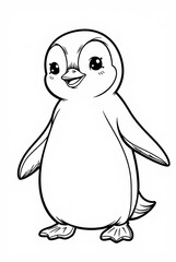 Fototapeta premium page of coloring book, pinguin