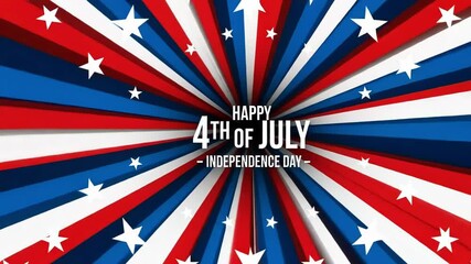 Happy 4th of july independence day background with red white and blue stripes and stars - Powered by Adobe