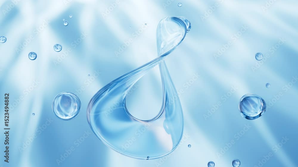 Aufkleber abstract multi-layered glass curve background, 3d rendering.