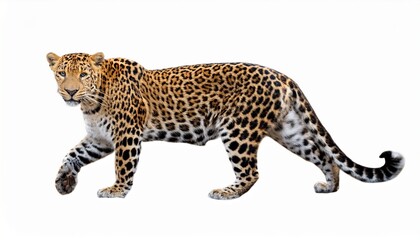 Majestic Leopard Walking, Wild Cat, Spots, Fur, Big Cat, Predator, Animal, Wildlife, Nature, Isolate