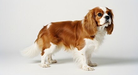 Regal Cavalier King Charles Spaniel with Flowing Coat and Gentle Eyes.