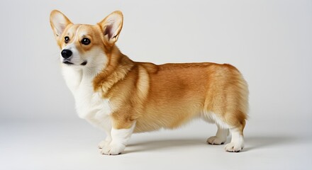 Regal Pembroke Welsh Corgi with Alert Expression and Fluffy Coat.