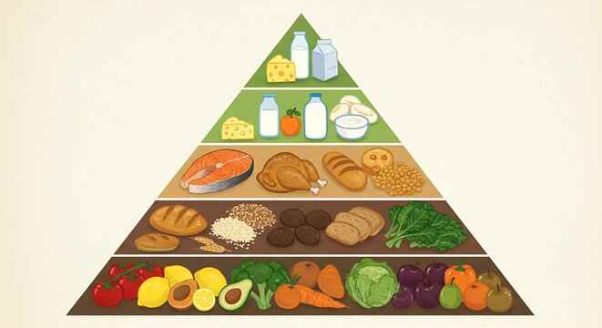 Understanding Food Pyramid Healthy Eating Guide Illustration